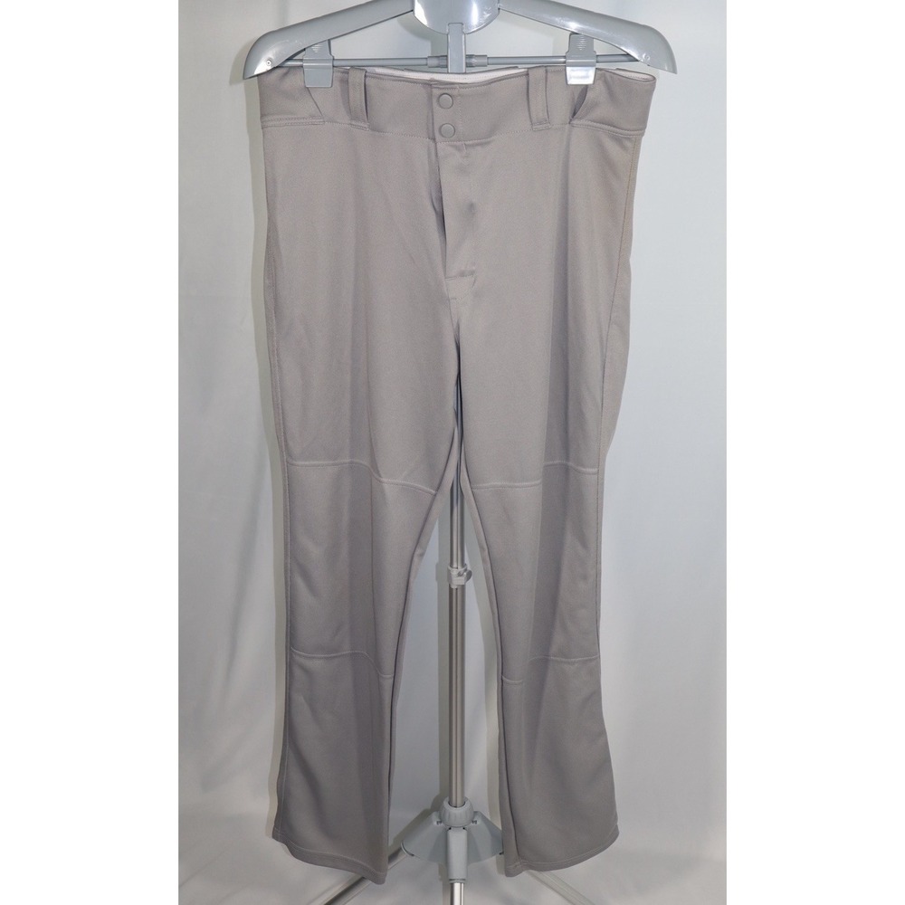 Easton Mens Gray Baseball Pants‎ Open Bottom Double Knee Size Large L